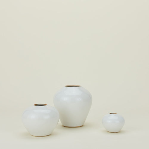 Verdure Vase in White in three sizes.