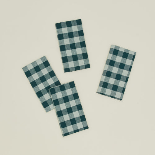 Essential Gingham napkins set of 4 in sky/peacock