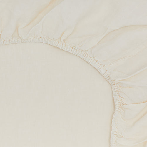 Simple Linen Fitted Sheet - Ivory